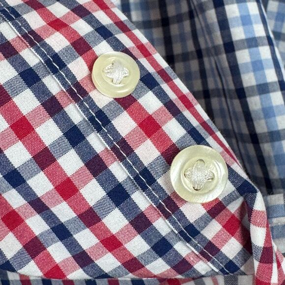 Brooks Brothers Mens XL Patchwork Check Button Down Shirt Multicolor Gingham - Picture 9 of 16